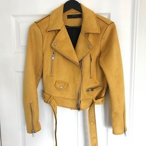 Zara faux suede moto jacket size L